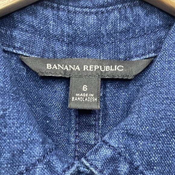 Banana Republic 6 Linen Cotton Blend Button Front Camp Romper - Picture 4 of 9